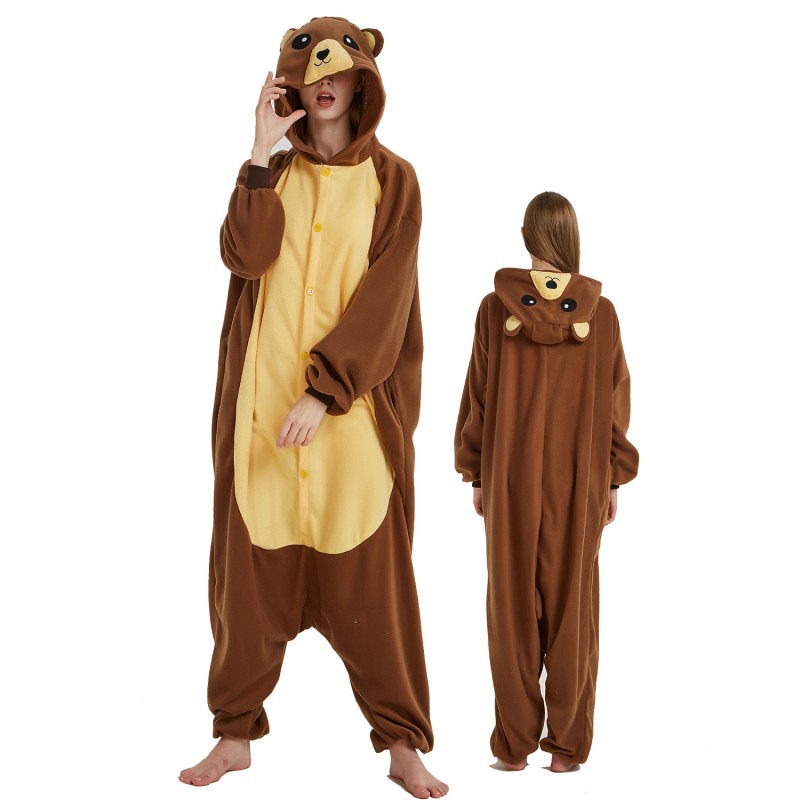 Brown Bear Onesie Costume For Women & Men