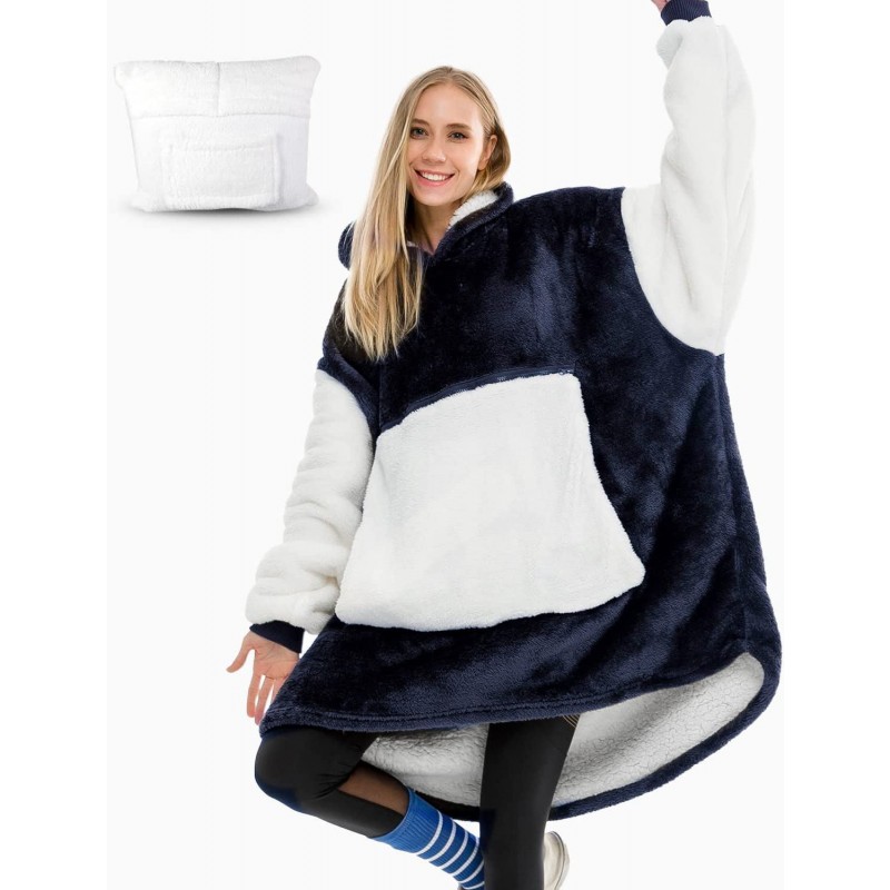 Cozy Oversized Hoodie Blanket Sweatshirt Winter Warm TV Wearable Blankets