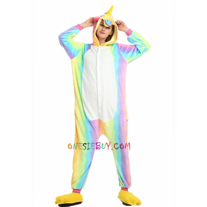 Rainbow Unicorn Kigurumi Onesie Pajamas Animal Costumes For Women & Men