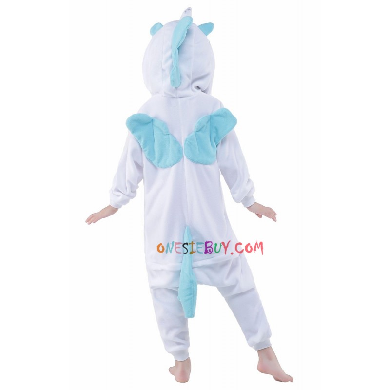White Unicorn Kigurumi Onesie Pajamas Animal Costumes for Kids