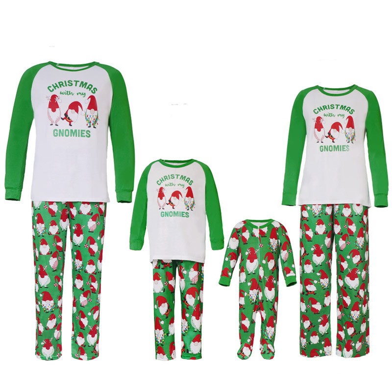 Cute Elf Print Matching Christmas Pajamas For Family