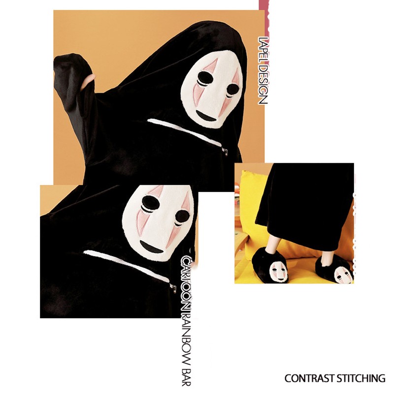 Spirited Away No Face Onesie - Pajamas Cosplay For Adults And Kids