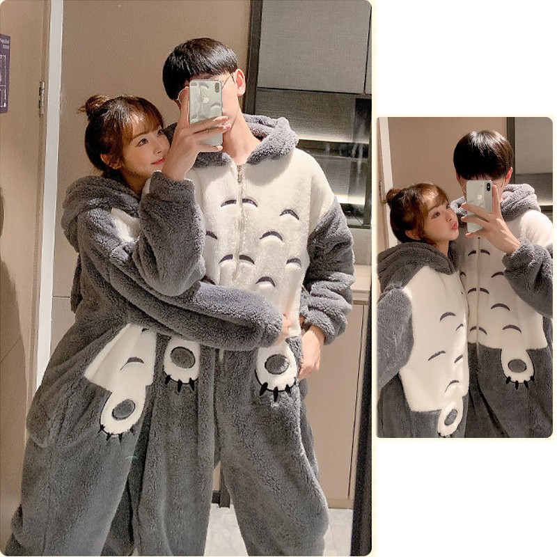 His and Hers Matching Pajamas: Fluffy Panda Pajamas for Winter