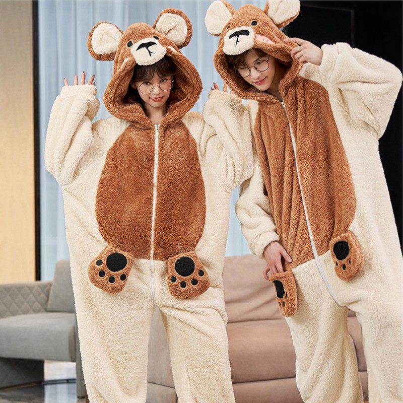 Christmas Pajamas Cute Bear Pjs Onesies for Adults