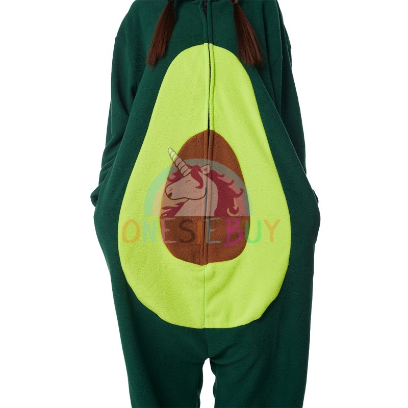 Adult Avocado Costume Onesie Pajamas Loungewear Fruits Cosplay Party Suit  Outfit for Women & Men