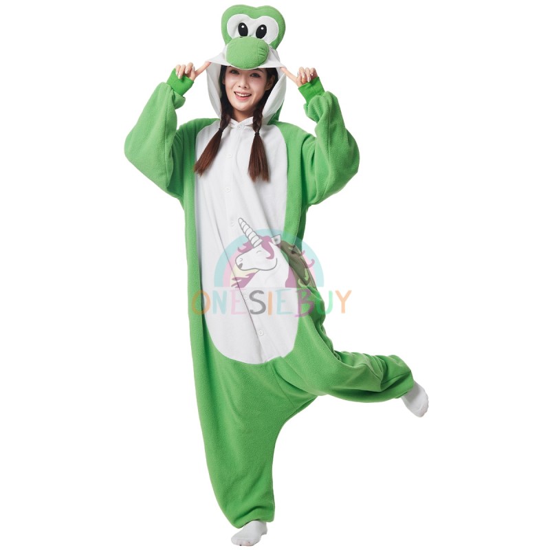 HKSNG Kigurumi Adult Yoshi Onesie Cosplay Costume Anime Green Frog Pajamas  Halloween Party Jumpsuits Pyjamas - AliExpress