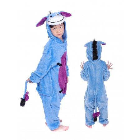 animal kigurumi blue Eeyore onesie pajamas for kids