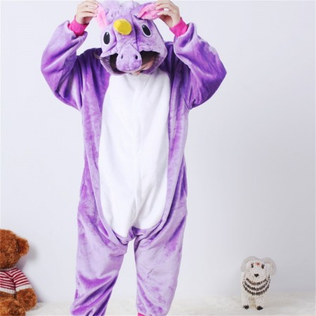 animal kigurumi purple Pegasus onesie pajamas for kids
