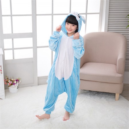 animal kigurumi blue Rabbit onesie pajamas for kids