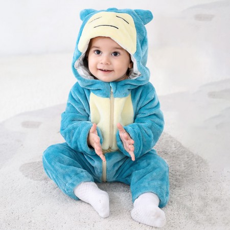 Infant & Toddlers Halloween Costume Snorlax Romper Outft Suit Onesie without Feet