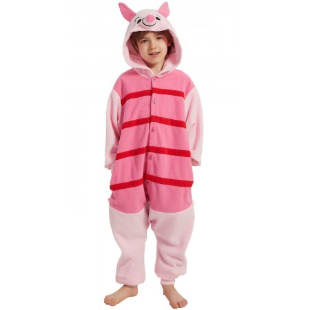 Toddler & Kids Piglet Costume Pink Pig Onesie Halloween Cosplay Suit