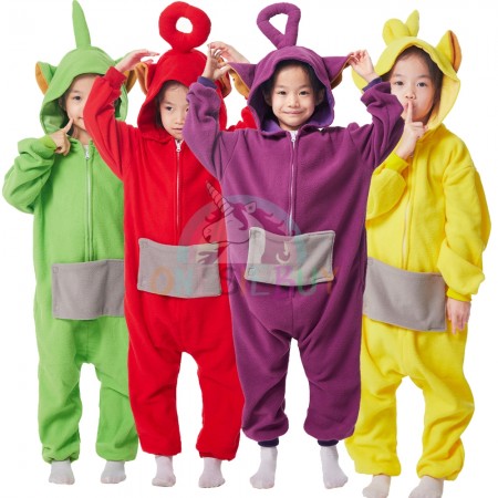 Teletubbies Costume Tinky-Winky & Laa-Laa & Dipsy & Po Onesie Halloween Cosplay Group Costumes for 4 Unisex Style Party Suit for Kids