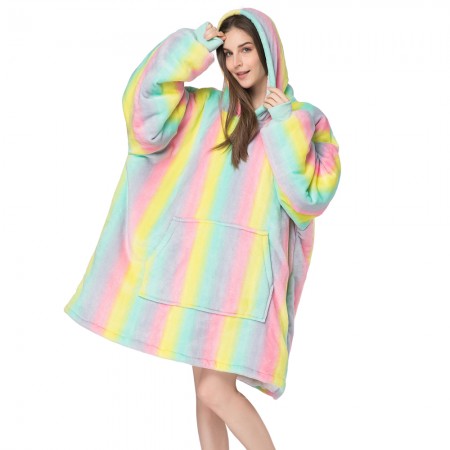 Women Wearable Blanket Hoodie for Adults Unisex TV Sherpa Blanket Sweatshirt