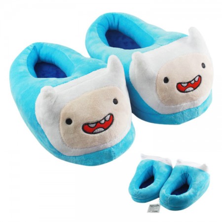 sky blue Adventure Time with Finn and Jake sky blue warm shoes plush slippers