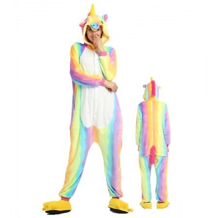 Rainbow Unicorn Kigurumi Onesie Pajamas Animal Costumes For Women & Men