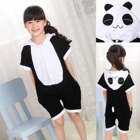 Panda kigurumi kids Animal Onesies Short Sleeves Pajama Costume