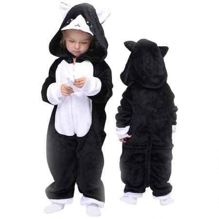 Black Cat Onesie For Kids Boys & Girls Animal Costumes