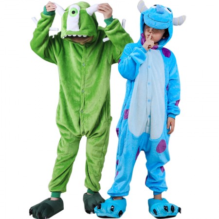 Monsters Inc Sulley & Mike Wazowski Onesie for Kids Animal Costumes