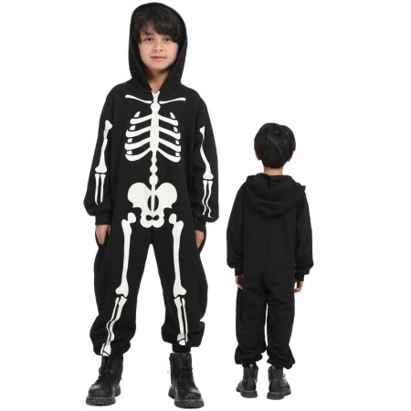Kids Skeleton Costume Onesie Halloween Outfit for Boys