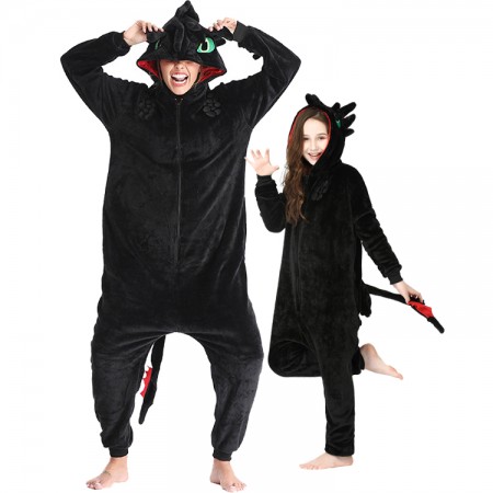 Toothless Costume Onesie Halloween Dragon Costume Outfit for Adult & Kids