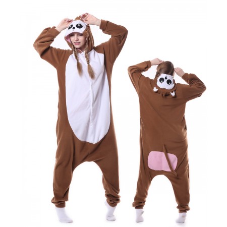Brown Monkey Onesie Pajama Animal Costumes For Women & Men