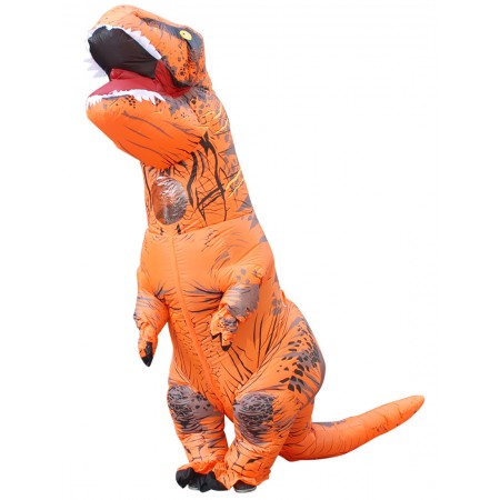 Inflatable Dinosaur Costume Blow Up Trex Costumes for Adult & Kids Orange