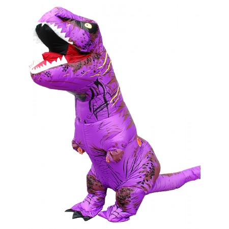 Inflatable Dinosaur Costume Blow Up Trex Costumes for Adult & Kids Purple