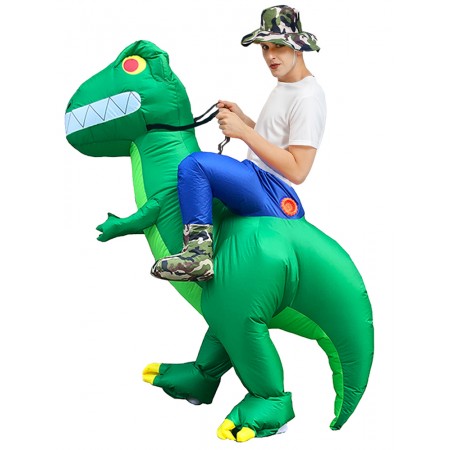 Inflatable Dinosaur Costume Riding Trex Blow up Deluxe Halloween Party Costumes