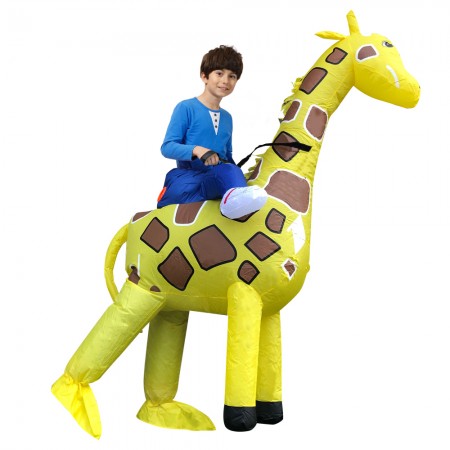 Kid Inflatable Giraffe Costume Halloween Blow Up Rider Costumes