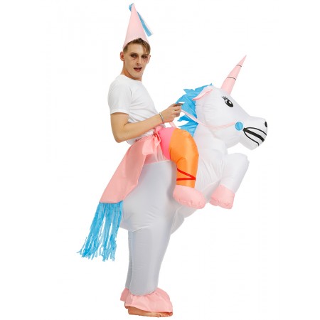 Inflatable Unicorn Costume Halloween Blow Up Rider Funny Costumes For Adult & Kids