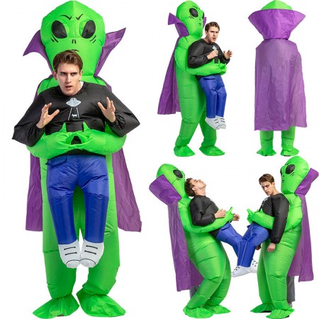 Inflatable Alien Carring Me Costume Halloween Blow Up Outfit
