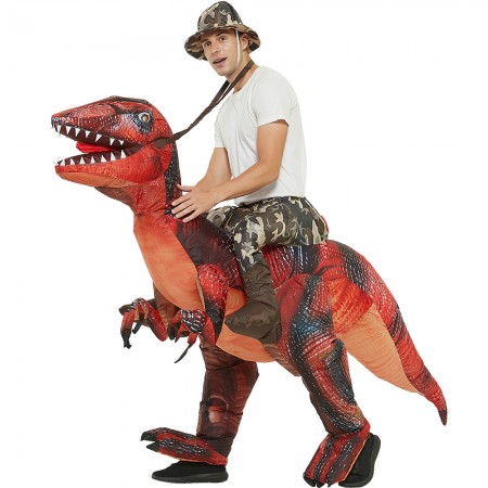 Rider Blow Up Dinosaur Costumes Halloween Funny Outfit for Adult & Kids