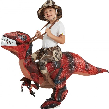 Kids Rider Blow Up Dinosaur Costumes Halloween Funny Outfit