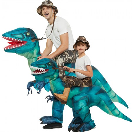 Blow Up Dinosuar Costumes Red Inflatable Rider Halloween Outfit For Adults & Child