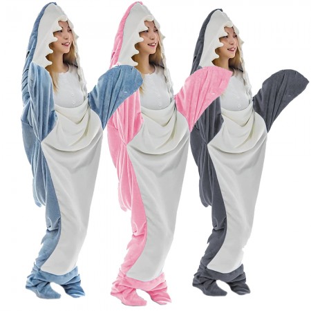 Shark Onesie for Adult Super Soft Cozy Flannel Wearable Shark Blanket Shark Sleeping Bag Best Gifts