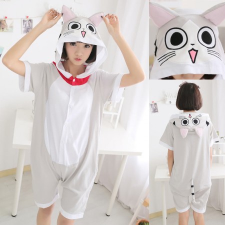 Chi The Cat Pajamas Animal Onesie Hoodie Kigurumi Short Sleeve