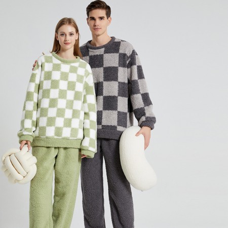 Flannel Pajama Pants Couples Winter Warm Pajamas Fleece Loungewear