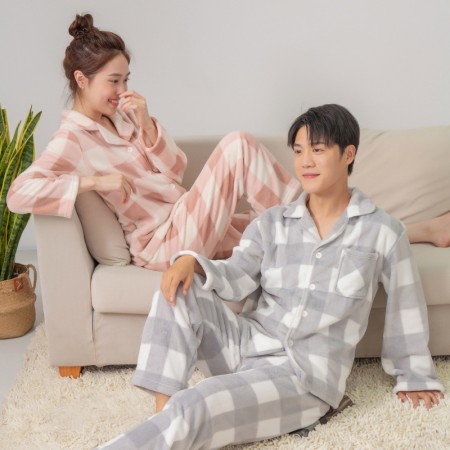 Flannel Pajama Sets Plaid Pyjama Pants Matching Pjs for Couples