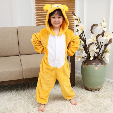 Kids Rilakkuma Bear Onesie Pajamas Animal Costumes Outfit for Boys & Girls