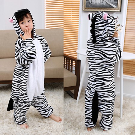 Zebra Onesie Pajamas Animal Kigurumi Costumes for Kids