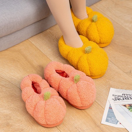 Pumpkin Slippers Home Plush Shoes