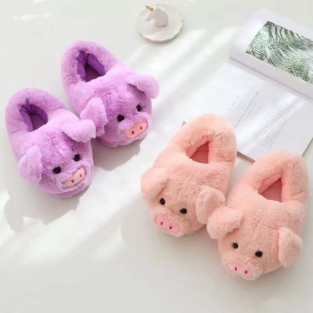 Fluffy Pig Slippers Cartoon Animal Shoes