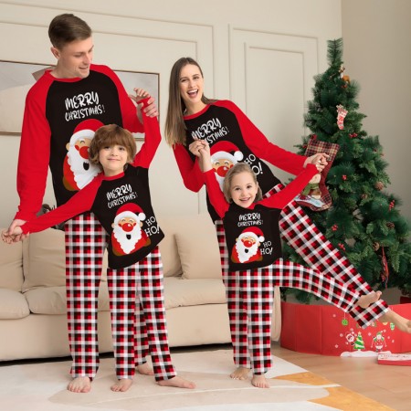 Family Christmas Pajamas Set Santa Pattern Matching Pajamas for Couples