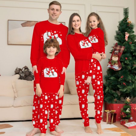 Christmas Pajamas White Bear Pattern Pjs Christmas Jammies 2022