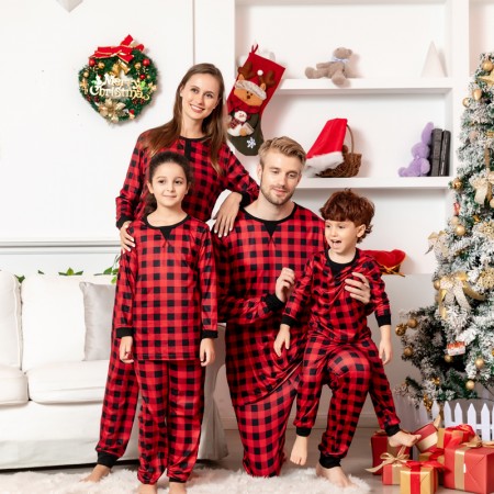 Matching Christmas Pajamas Pajama Sets Plaid Lounge Set