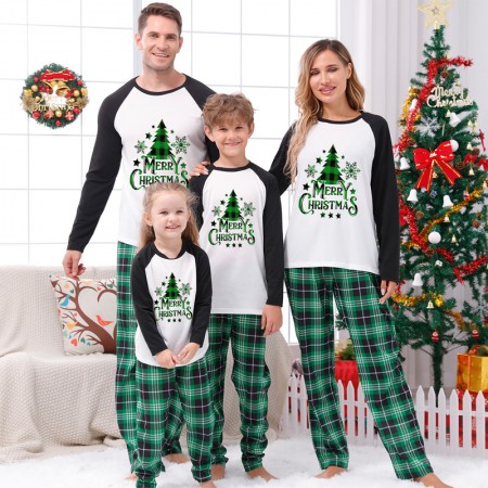 Family Christmas Pajamas Plaid Tree Xmas Jammies Holiday Sleepwear