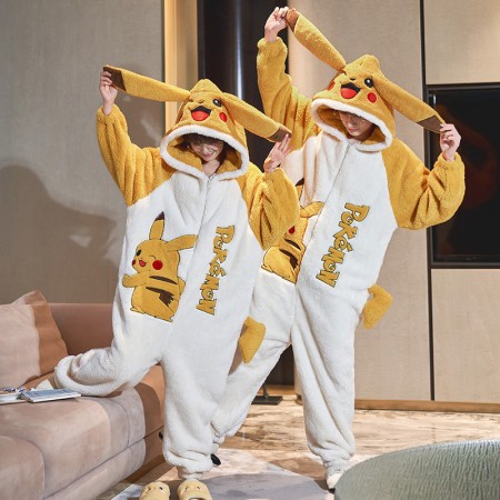 Pikachu Onesie Pajamas Cartoon Matching Pajamas For Couples