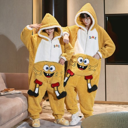 Spongebob Onesie Pajamas Anime Jumpsuit For Couples