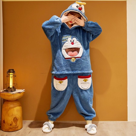 Adult Onesie Women Hoodies Pajamas Cartoon Cat Anime Homewear
