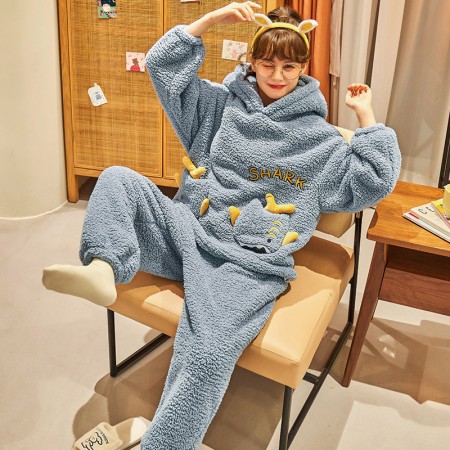Cartoon Shark Onesie Pajamas Cute Hooded Homewear